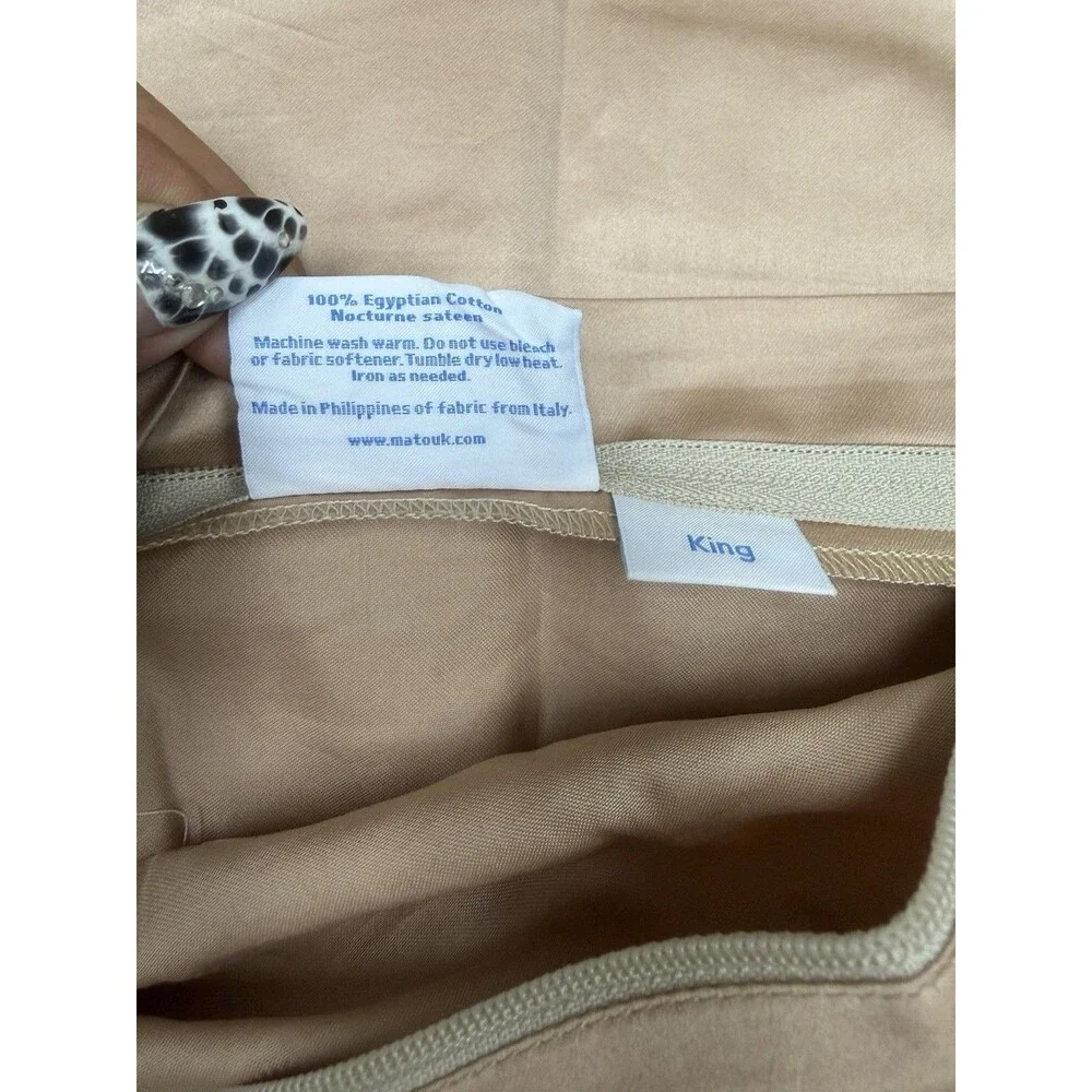 Matouk Alessandra KING Duvet + 2 KING Shams Ambrosia/Bone NEW Sateen